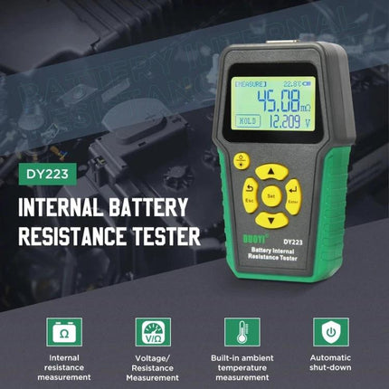 DUOYI Tool for Daily Vehicle Battery Maintenance Checks - DY223 internal battery resistance and voltage tester with backlit display