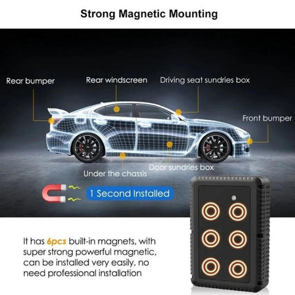 TKSTAR GPS Tracker for Vehicle Security and Location Monitoring - compact magnetic GPS tracker attached to car under chassis and bumpers for fleet and personal security