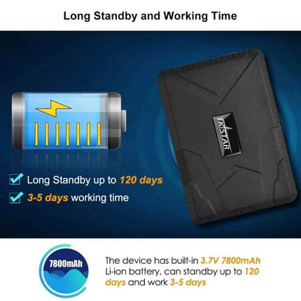 TKSTAR GPS Tracker for Vehicle Security and Location Monitoring compact device showing long standby up to 120 days and 3-5 days working time