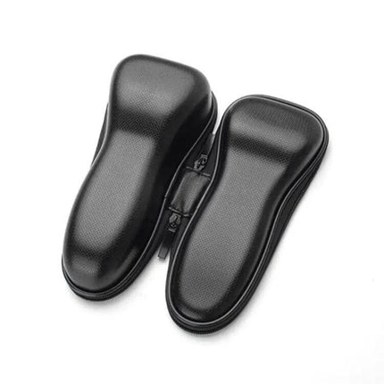 Electric Razor Storage Bag For Most 2-Head Or 3-Head Razors black hard-shell EVA travel case fits most men's shavers 19x7x6 cm - protective zippered pouch