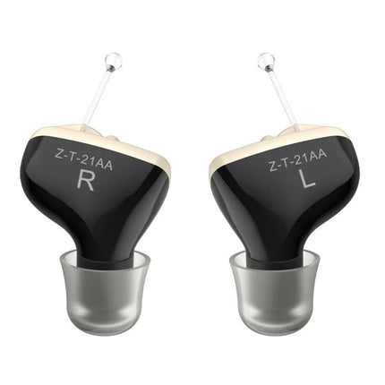Invisible In-Ear Hearing Aid for Elderly with Sound Amplification - discreet left and right in-ear amplifiers for daily use