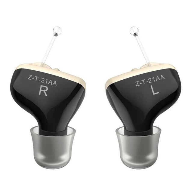 Invisible In-Ear Hearing Aid for Elderly with Sound Amplification - discreet left and right in-ear amplifiers for daily use