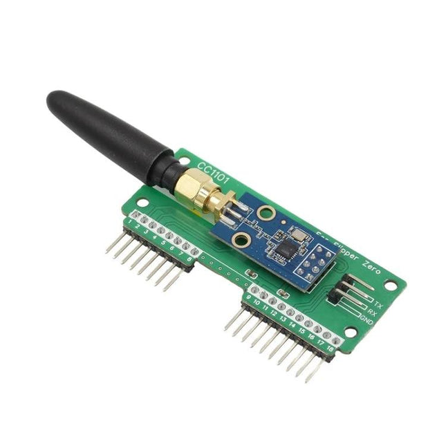 Flipper Zero External Module for Wireless Remote Control Use - green PCB antenna accessory for extended range