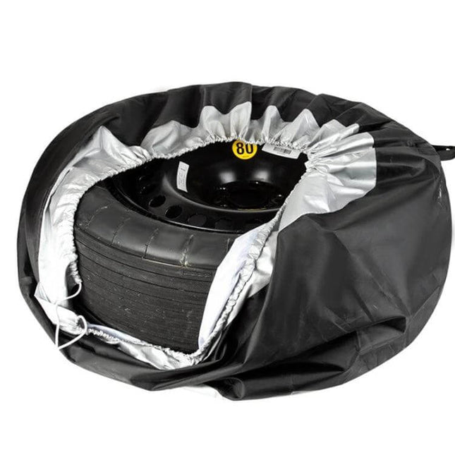 Waterproof Car Tire Cover for Everyday Dirt and Weather Protection – black 210D Oxford cloth cover shielding tire from rain, UV, moisture and debris
