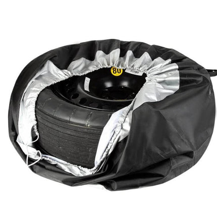 Waterproof Car Tire Cover for Everyday Dirt and Weather Protection - 210D Oxford cloth black tire cover with drawstring for outdoor protection
