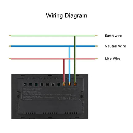 Graffiti Smart Socket for Remote Home Device Control wiring diagram showing live, neutral, and earth wire connections