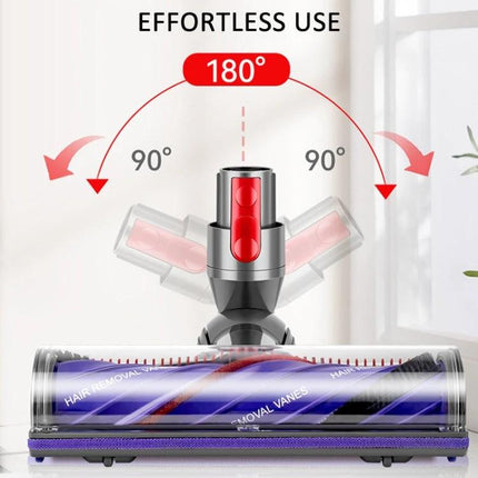 Soft Velvet Roller Brush Head for Dyson Vacuum Cleaners - flexible 180° swivel brush head for pet hair and dust removal on carpets and hard floors