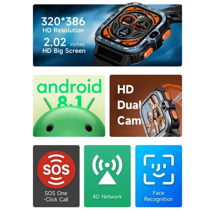 LOKMAT Android Smartwatch 2.02 Inch Navy Blue With Calls