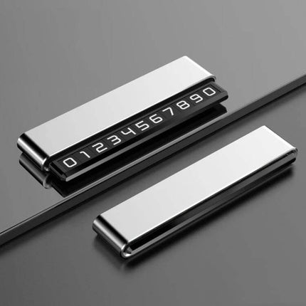 Metal Hidden Parking Number Plate Ornament Silver For Car - compact silver aluminum alloy hidden parking number display for car cabin
