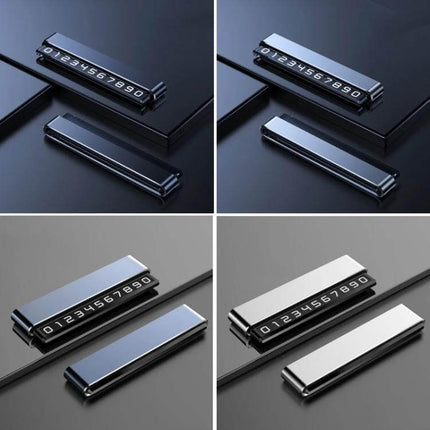 Metal Hidden Parking Number Plate Ornament Silver For Car compact silver aluminum alloy hidden parking digits display for car cabin