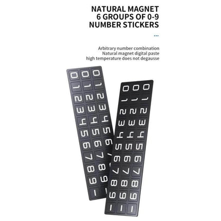 Metal Hidden Parking Number Plate Ornament Silver For Car - silver aluminum alloy magnetic digit stickers, compact hide/reveal parking numbers