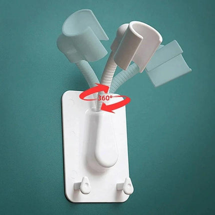 Adjustable Shower Rack for Everyday Bathroom Organization hanging toothbrushes and loofahs with 360° rotating hooks