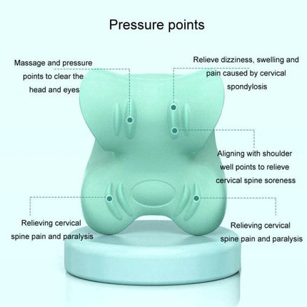 Neck Cervical Massager With Acupressure Pillow For Everyday Relief showing pressure points and ergonomic EVA design for targeted cervical support