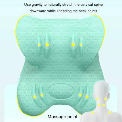 Neck Cervical Massager With Acupressure Pillow For Everyday Relief - ergonomic EVA acupressure pillow showing cervical massage points and gravity stretch