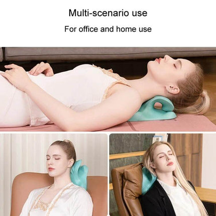 Neck Cervical Massager With Acupressure Pillow For Everyday Relief - ergonomic EVA pillow used lying down or on chair for neck stretch and targeted cervical massage