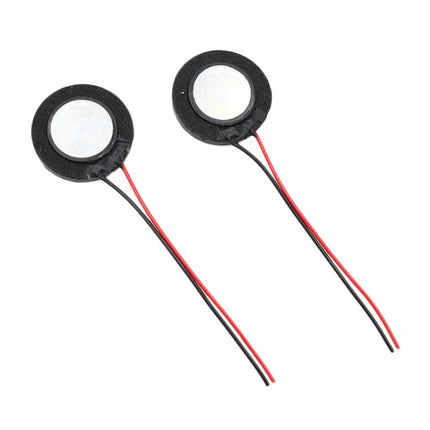 Practical Small Speaker for Everyday Toys and Security Devices - compact round speakers with red and black wires for toy sound effects and alarm tones