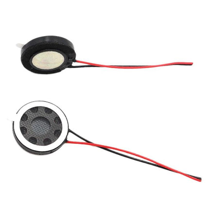 Practical Small Speaker for Everyday Toys and Security Devices - compact round speaker with red and black wires for toys and alarms