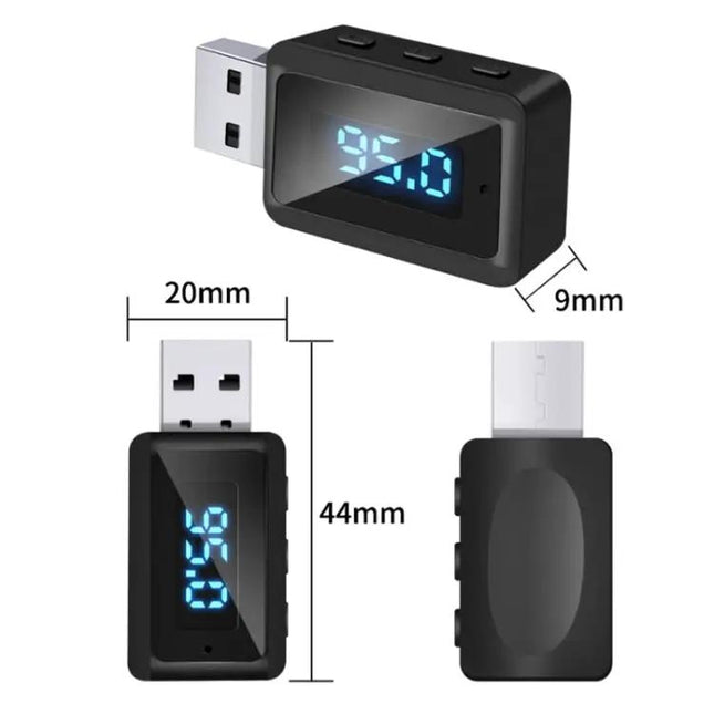 T60 Bluetooth 5.3 Car FM Transmitter Receiver USB Adapter | Syndmart