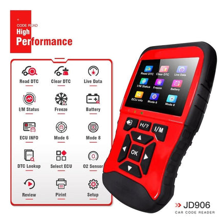 Essential Tool for Routine Car Maintenance at Home OBDII scanner with TFT display showing live data and engine code readouts