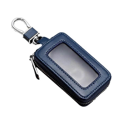 Car Remote Control Universal Visible Zipper Key Case Royal Blue - royal blue cowhide visible window key case with swivel clip and zipper