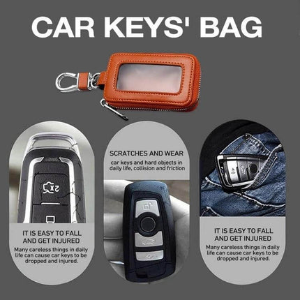 Car Remote Control Universal Visible Zipper Key Case Royal Blue - royal blue cowhide key case with swivel clip and removable keychain