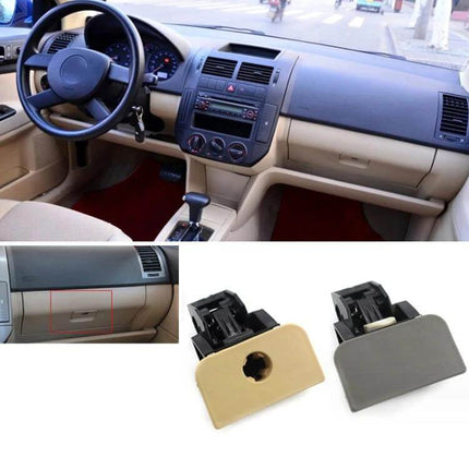 Glove Box Lid Handle For Volkswagen Polo 2002-2009 Black - black plastic replacement pull matching OEM 6Q0857131D5, tool-free install, restores glove box access