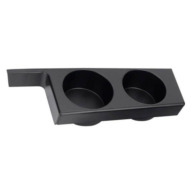 Center Console Cup Holder For Car Keeps Drinks Secure Black — BMW E39 dual cup holder insert, glossy black ABS, secures cups and minimizes spills