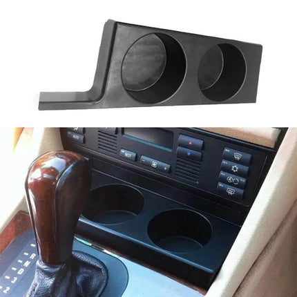 Center Console Cup Holder For Car Keeps Drinks Secure Black - black ABS dual cup holder insert for BMW 5 Series E39 528i 530i M53, glossy finish