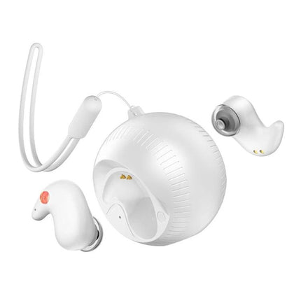 Coconut Ball In-Ear Bluetooth Earbuds With Charging Case compact white earbuds, Bluetooth 5.3, IPX5 splash resistant