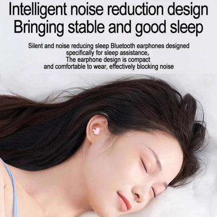 Coconut Ball In-Ear Bluetooth Earbuds With Charging Case shown worn by sleeping woman highlighting compact noise-reduction design