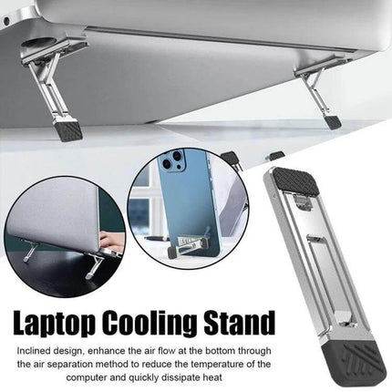 Light Gray Invisible Stand for Laptops and Tablets - discreet foldable cooling stand to elevate laptop or tablet for ergonomics and improved airflow