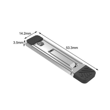 Light Gray Invisible Stand for Laptops and Tablets compact foldable aluminum riser 53.3mm length, rubber pads, improves airflow and ergonomics