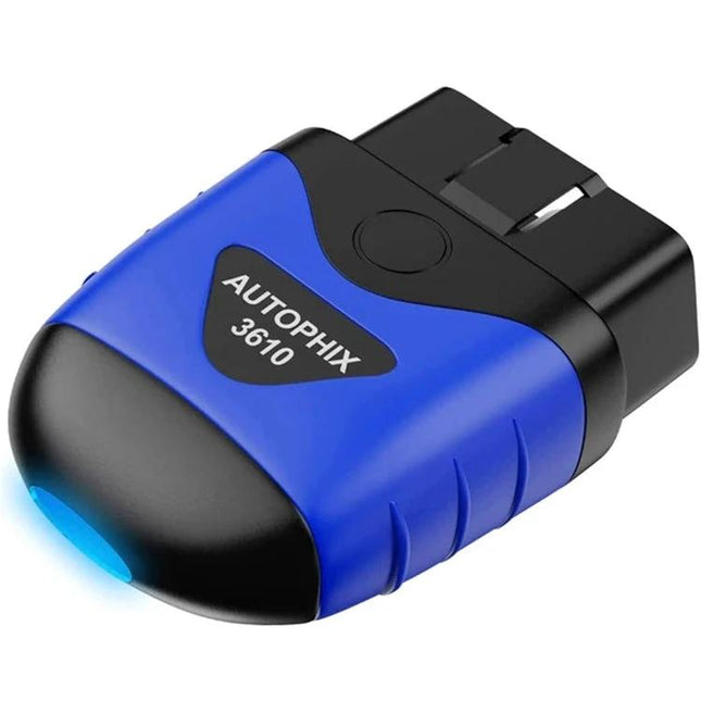 Autophix Scanner for Everyday Car Maintenance Checks at Home - compact blue OBD2 diagnostic tool for DIY vehicle checks