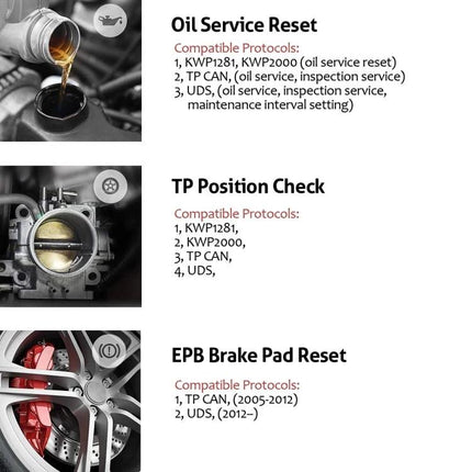 Autophix Scanner for Everyday Car Maintenance Checks at Home - OBD2 oil reset TP position EPB brake pad reset features
