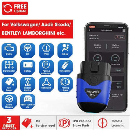 Autophix Scanner for Everyday Car Maintenance Checks at Home - compact OBD2 diagnostic tool with app for DIY car checks
