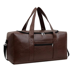 Stylish Waterproof Leather Travel Tote for Men - Spacious Business Handbag for Weekend Getaways