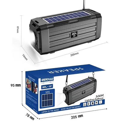 BDL-187 Solar Bluetooth Speaker With LED Light, FM