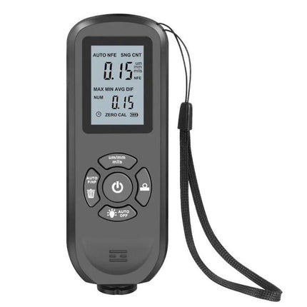 Coating Thickness Gauge for Precise Paint Measurement handheld digital gauge with probe and wrist strap showing 0.15mm reading