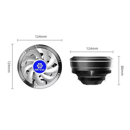 Colorful LED CPU Cooling Fan for Desktop Performance - 124mm diameter, 80mm height cooler with multi-blade LED fan for gaming and content-creation builds