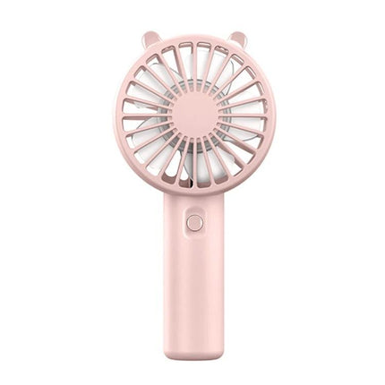 Portable Rechargeable Mini Handheld Fan with Phone Holder for Desktop Use - compact pink handheld fan with USB rechargeable battery and single-button control