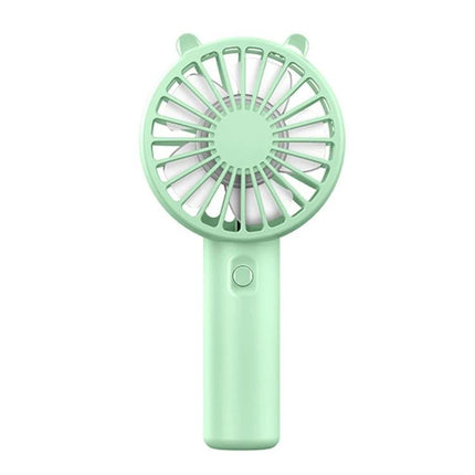 Portable Rechargeable Mini Handheld Fan with Phone Holder for Desktop Use - mint green compact rechargeable handheld fan with stand and button