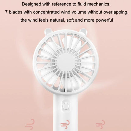 Portable Rechargeable Mini Handheld Fan with Phone Holder for Desktop Use white 7-blade compact handheld desk fan with power button