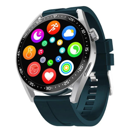 Essential Smart Watch for Everyday Health Monitoring — round 1.39-inch TFT screen, fitness and heart-rate tracking, notification-ready navy strap