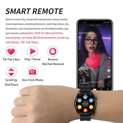 Essential Smart Watch for Everyday Health Monitoring showing round 1.39-inch TFT screen, smart remote controls and heart-rate tracking on wrist