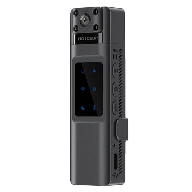 Compact Wearable Sports Camera for Action and Daily Use clip-on camera with wide-angle lens and LED display, handheld and wearable for hikes and workouts