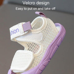 Breathable Summer Soft-Soled Toddler Shoes - Easy Slip-On Design with Wrapped Toe for Kids