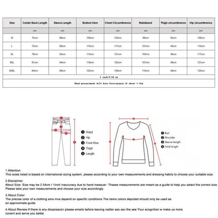 SULAITE Full-Body Motorcycle Raincoat, Breathable Waterproof, M-XXXL size chart and measurement guide for fit
