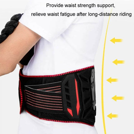 Sulaite Motorcycle Riding Breathable Anti Fall Belt Red waist support belt showing breathable design and PP anti-fall shell for shock absorption