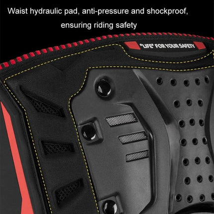 Sulaite Motorcycle Riding Breathable Anti Fall Belt Red waist protector with PP anti-fall shell, hydraulic pad and shock-absorption for riding safety