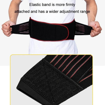Sulaite Motorcycle Riding Breathable Anti Fall Belt Red waist protector shown worn with elastic adjustable straps and reinforced PP anti-fall shell